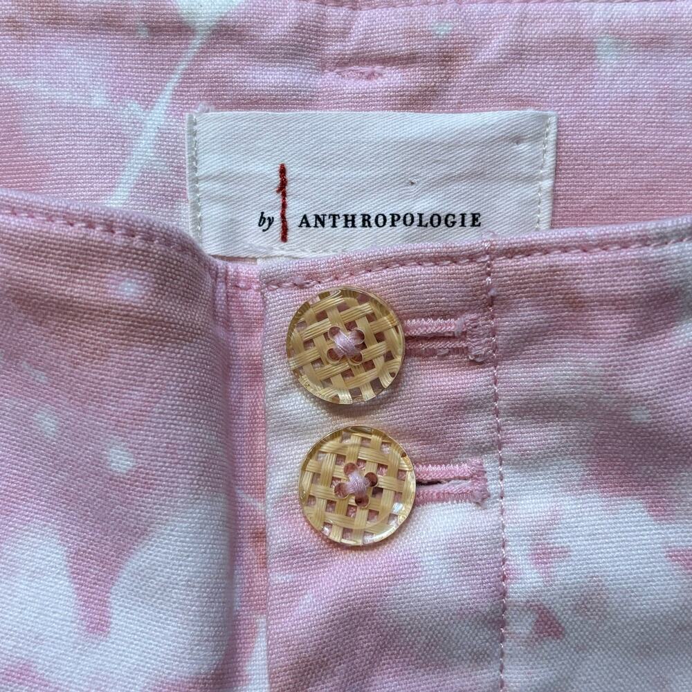 Anthropologie Jamie Trousers Women's 4 Pink White Tie Dye Flat Front 28x32 - Picture 8 of 10